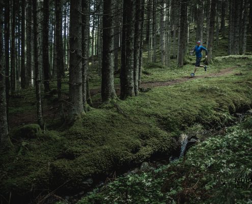 im dunklen wald, running, trailrunning, hike forest, running forest