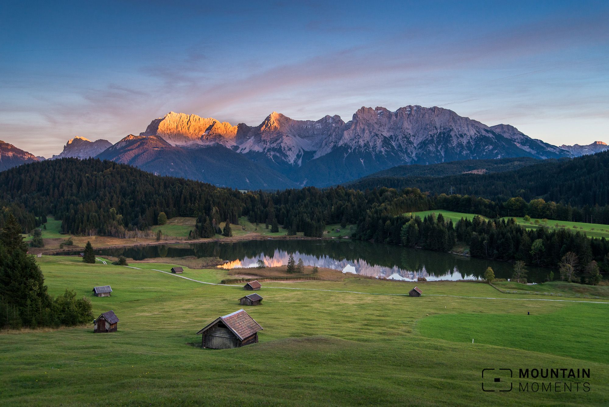 Отличное место. German Alps. Landschafts. Mount Bayern. Geroldsee.